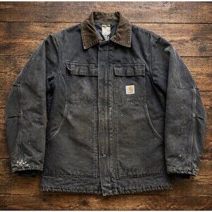 Carhartt CQ185 Detroit Jacket 42 Vintage Distressed Duck Canvas Workwear Vintage